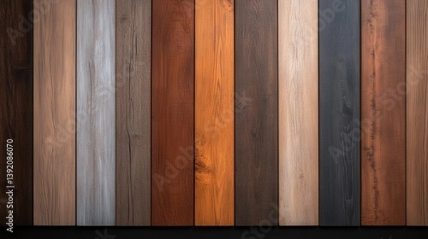 Fototapeta Collage of Wooden Planks with Varied Textures and Natural Patterns for Interior Design Projects