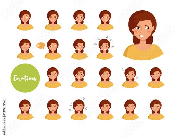 Obraz Woman with different emotions.