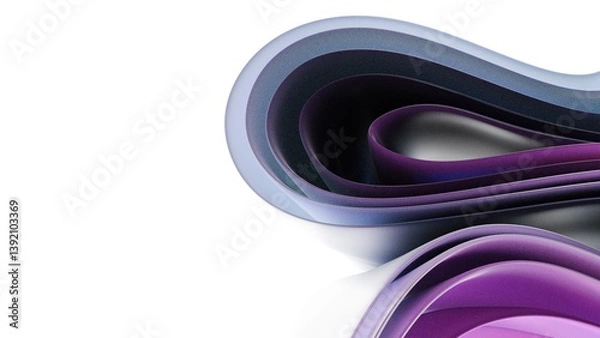 Fototapeta 3D Abstract background on light background, gradient glass with blue dispersion, Iridescent design element for banner background.