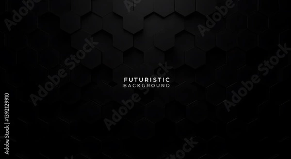 Fototapeta Dark Hexagon Depths Shadows Of The Hexgrid Midnight Geometry Abyssal Hexagons Hexagonal Abyss Black Depth Illusion Formless Hexagons Geometric Twilight Deep Hexagon Texture Obsidian Hexagons