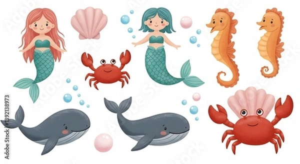 Obraz Ocean Dreams Sweet Sea Creatures AI Generated