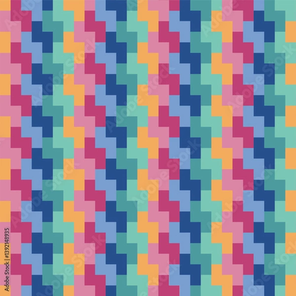 Fototapeta Abstract Geometrical Multicolored Seamless Pattern Colorful Background.