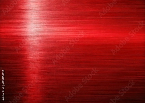 Fototapeta Brushed red metal backdrop with vertical highlight, offering aerial perspective and ample copy space.
