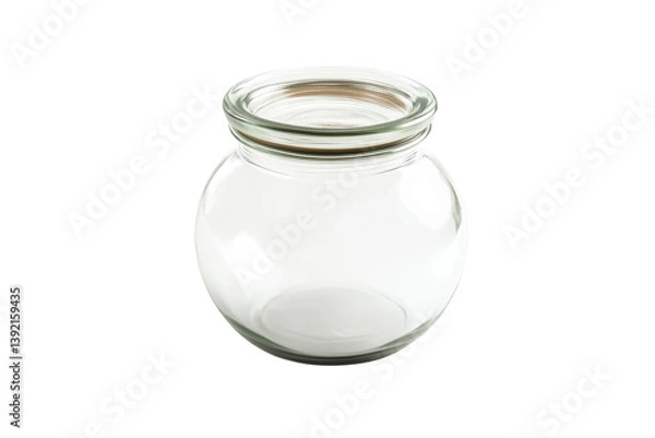 Fototapeta Empty Glass Jar with Lid Ready for Preserves Simple Design Clean White Background isolated on transparent background