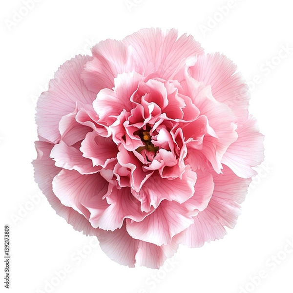 Obraz Pink carnation flower in full bloom, isolated background.