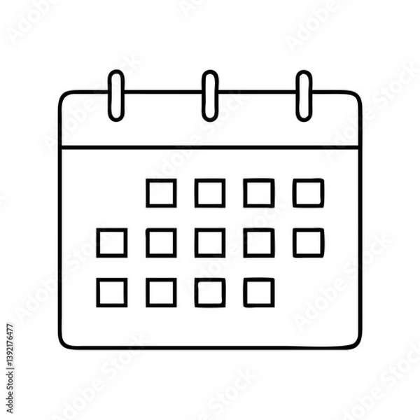 Fototapeta calendar icon, calendar line art - simple line art of calendar, perfect for calendar logos and icons