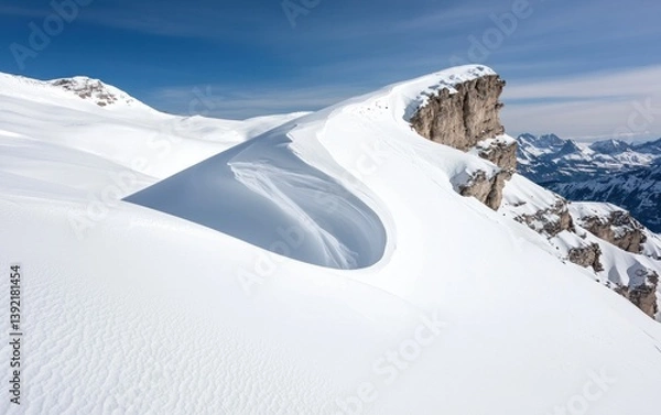 Fototapeta Windswept Snow on Mountain Peak