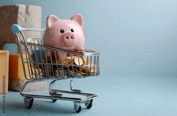 Obraz saving piggy for a Mortgage or investment

