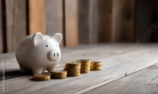Obraz saving piggy for a Mortgage or investment

