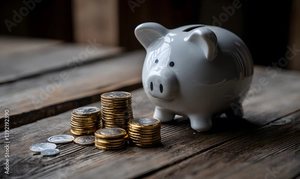 Obraz saving piggy for a Mortgage or investment

