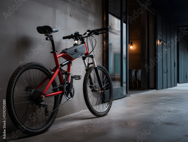 Obraz ebike bicycle electrical black and red 