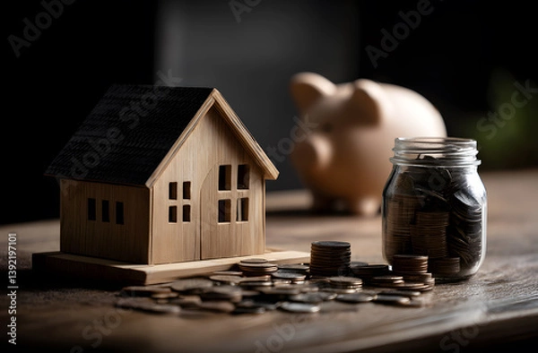 Obraz saving piggy for a Mortgage or investment 
