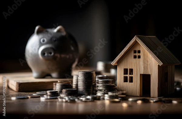 Obraz saving piggy for a Mortgage or investment 
