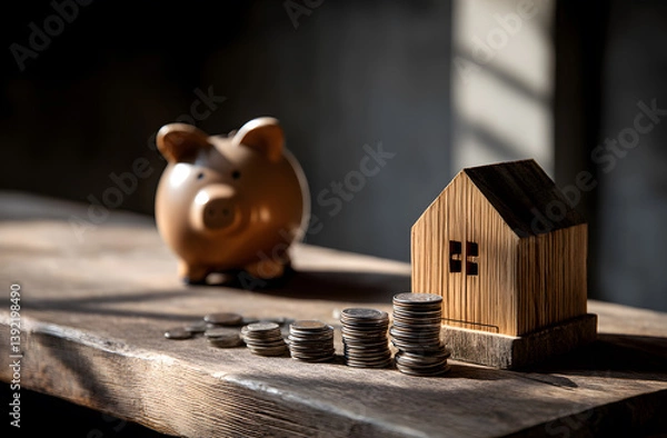 Obraz saving piggy for a Mortgage or investment 
