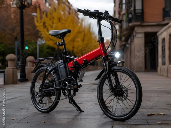 Obraz ebike bicycle electrical black and red 