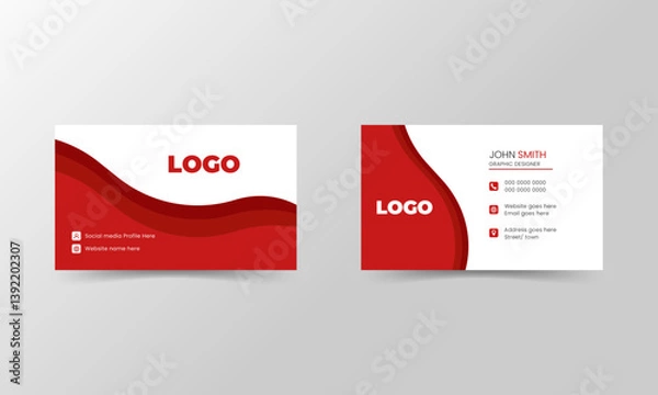 Fototapeta Corporate creative business card template design, vector template design and business card template design. Business marketing template, digital marketing agency.