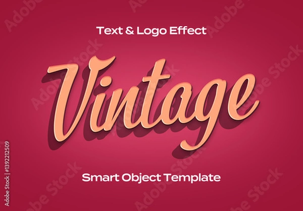 Fototapeta Vintage Retro Old Text Logo Style Effect Mockup Logotype Template Shape