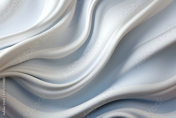 Fototapeta Abstract White Waves  Elegant Flowing Curves Background