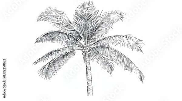 Fototapeta drawing of a palm illustration