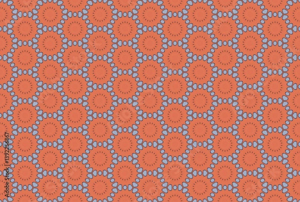 Fototapeta Seamless Digital Perspective Geometric Shape Interior Symmetric Decoration Art Texture Design Graphic Fabric Textile Endless Tile Wallpaper Cloth Background Template Luxury Fashion Visual Pattern.