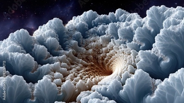 Obraz Cosmic Fractal Entity Composed of Shifting Patterns in an Ethereal Space Background