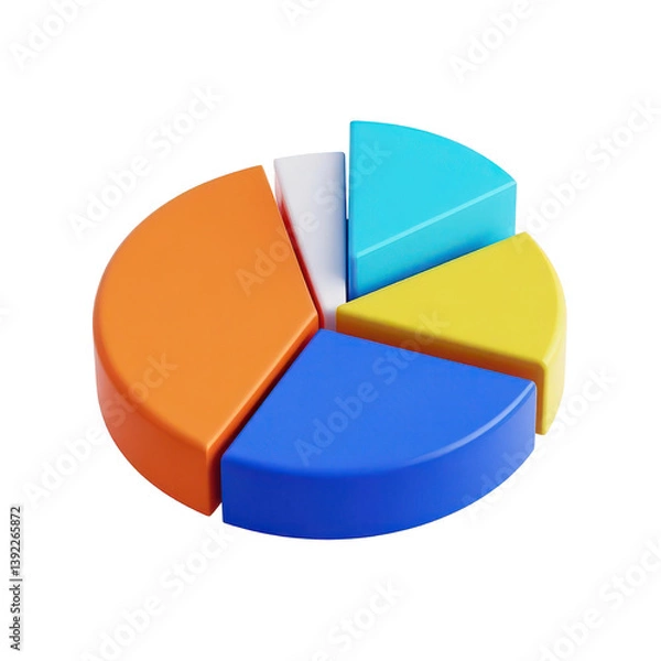 Obraz  Pie Chart Illustrating Business Analytics  Finance Data  Or Marketing Strategy  On Transparent Background, Generative AI