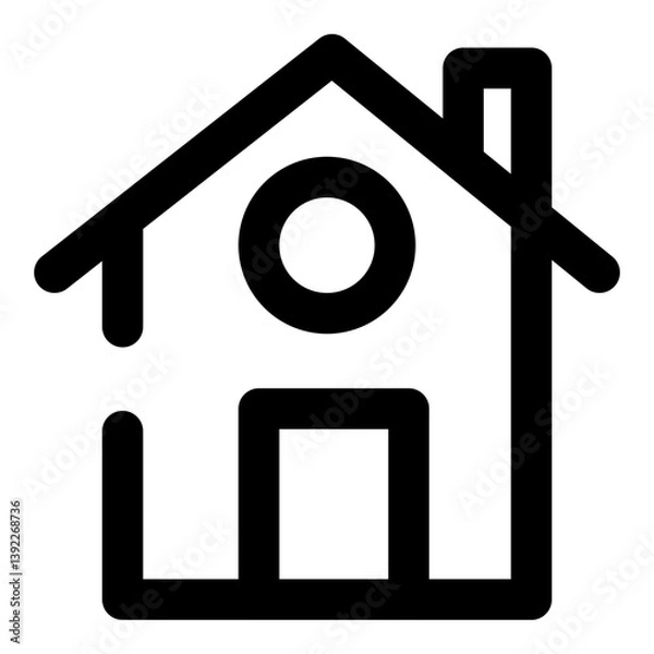 Obraz building dashed line icon