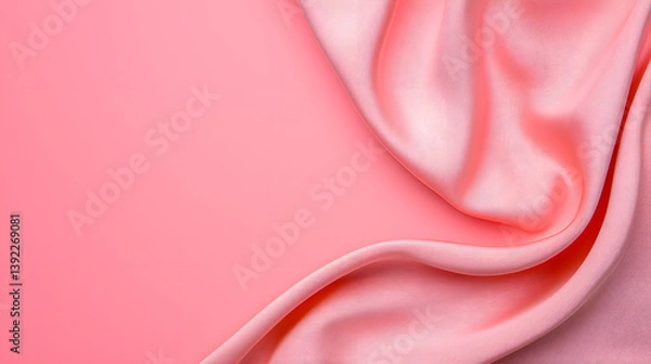 Fototapeta Smooth silk fabric background with rich texture and gentle folds background