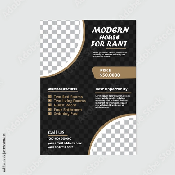 Obraz  Modern Real Estate Flyer design template. Minimalist design template. 