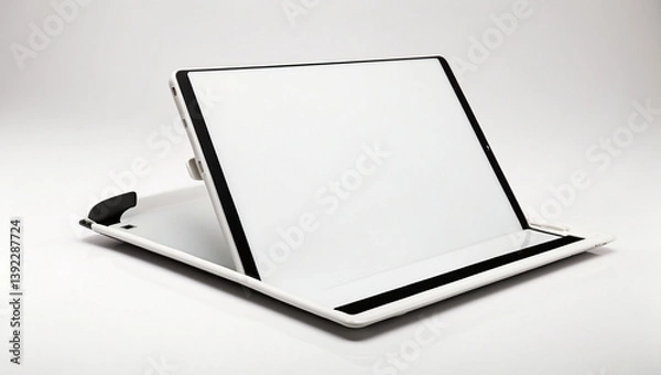 Fototapeta Sleek Tablet Computer with a Blank White Screen Ready for Your Ideas