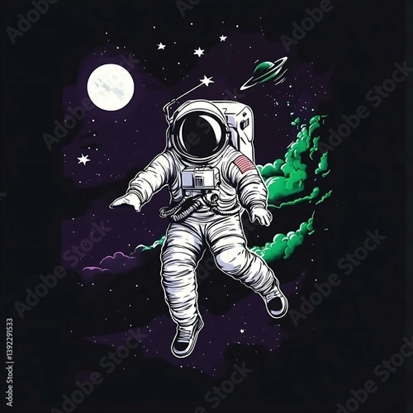 Obraz Astronaut Floating in Cosmic Nebula of excellence in splendor beyond compare with grace in style