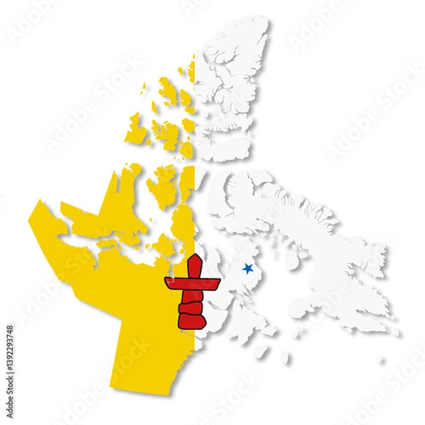 Obraz Nunavut Territory Canada Flag Map
