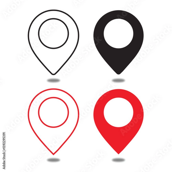Obraz Location pin icon set vector.