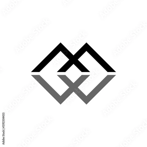 Obraz minimalist black and white MW Logo design for construction