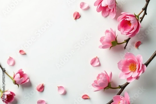 Obraz Bright white backdrop, highlighting delicate objects , minimal, art