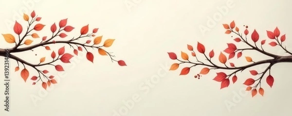 Obraz Branches with different shapes and sizes on a neutral background, isolated, shape, size