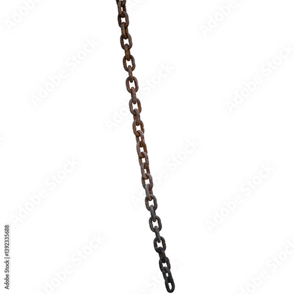 Fototapeta A close-up view of a metal chain, showcasing its links and texture.