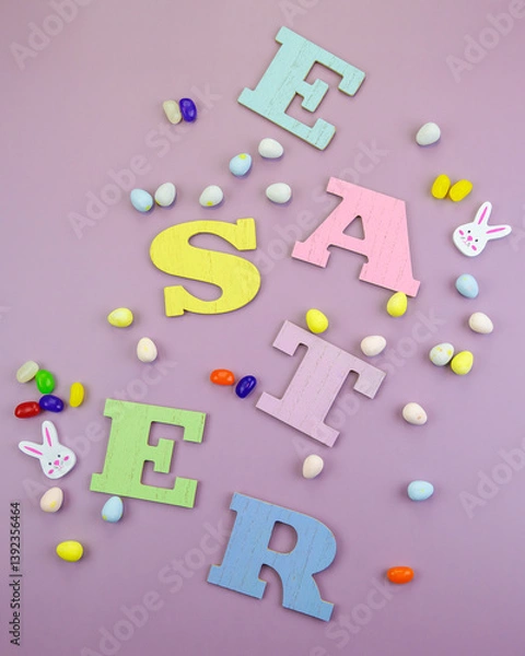 Fototapeta Easter letters with candy