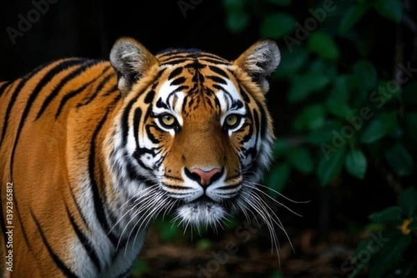 Fototapeta there is a tiger that is walking in the woods