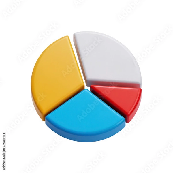 Fototapeta  Pie Chart Illustrating Business Analytics  Finance Data  Or Marketing Strategy  On Transparent Background, Generative AI