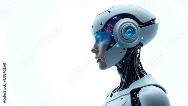 Fototapeta IA agent on white background