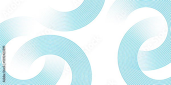 Obraz A minimalist abstract image featuring three overlapping navy blue concentric circles on a dark blue background.