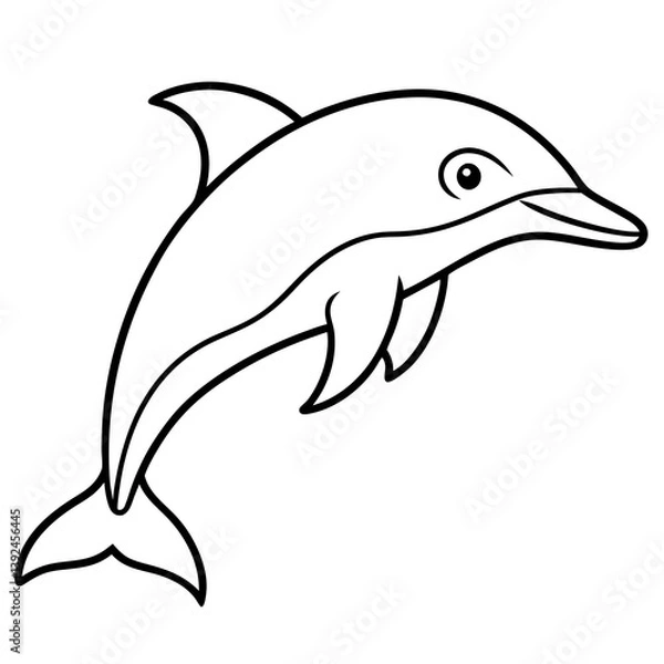 Obraz Single-Line Dolphin Illustration Vector