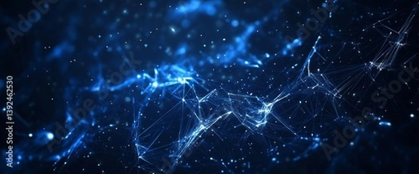 Fototapeta Abstract digital network in dark space