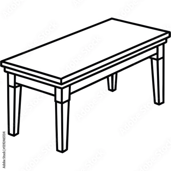 Fototapeta Dining Table Line Art Vector