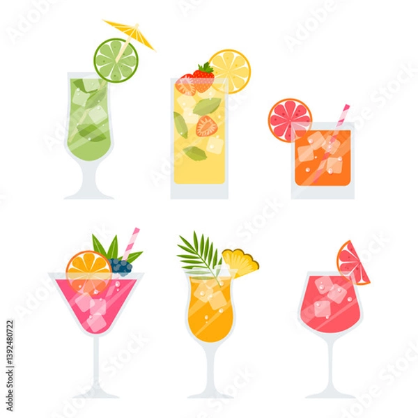Obraz vector set of summer drinks