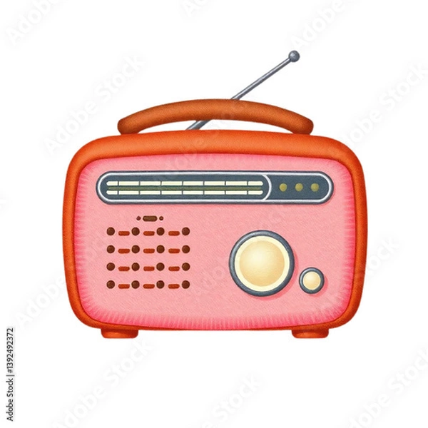 Obraz retro radio isolated on white background