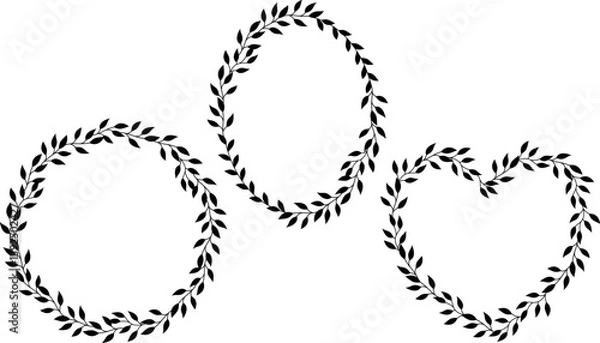 Fototapeta Leaf Wreath Frame Vector