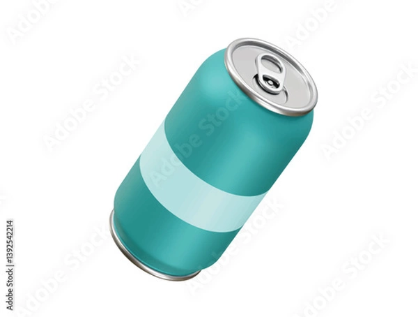 Fototapeta Teal soda can icon 3d rendering illustration Drink can icon illustration 3d