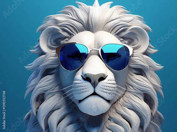 Obraz Lion wearing sunglasses 3D model